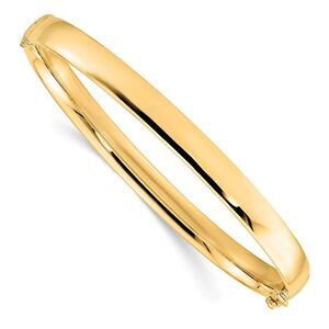 5.9mm 10k Yellow Gold Polished Hollow Hinged Bangle Bracelet